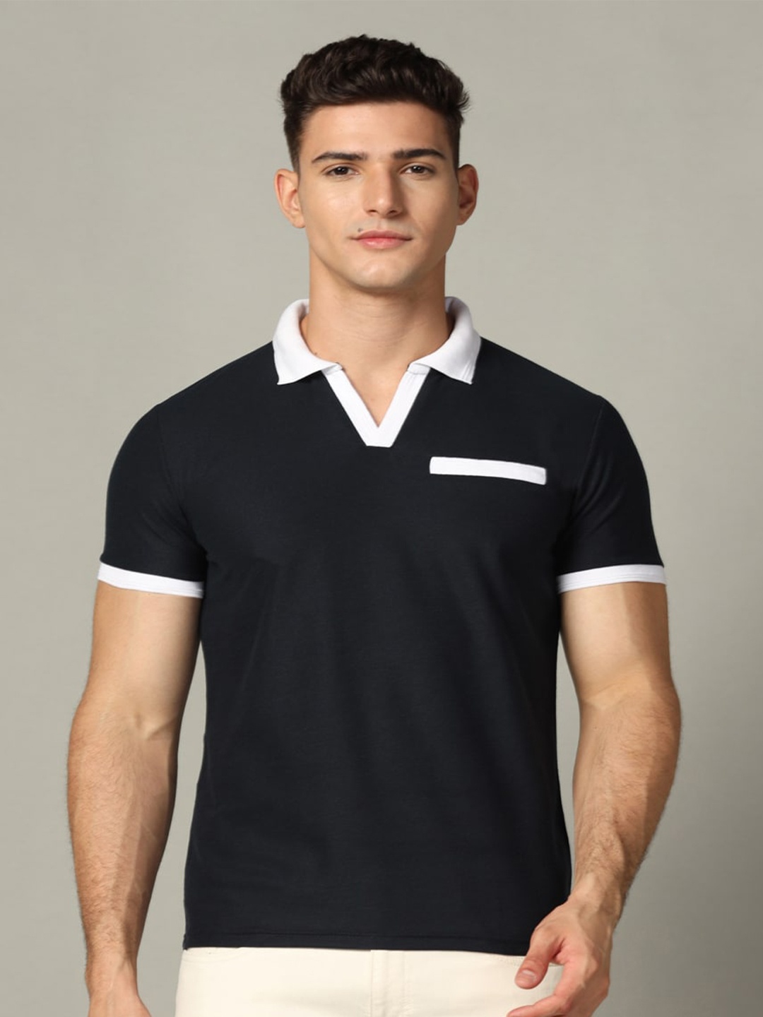 

INKKR Polo Collar T-shirt, Black