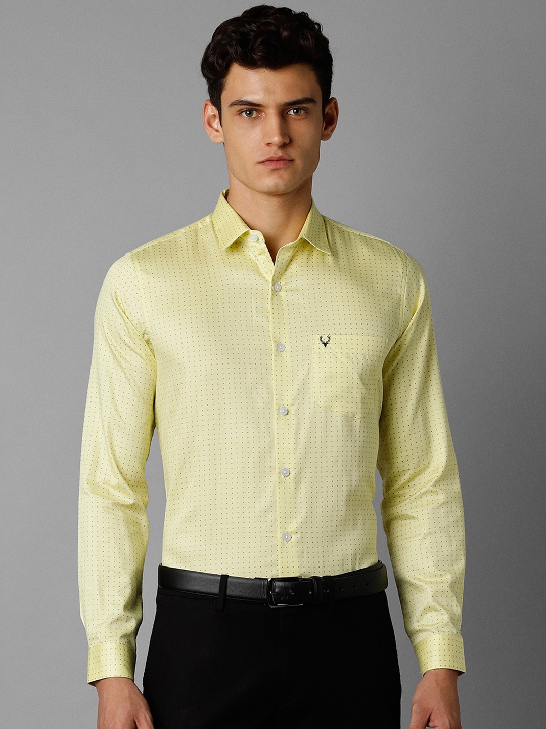 

Allen Solly Micro Ditsy Printed Slim Fit Cotton Formal Shirt, Yellow