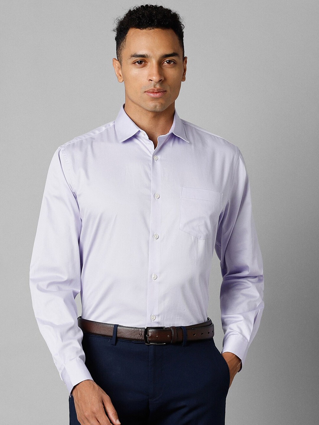 

Allen Solly Spread Collar Pure Cotton Slim Fit Formal Shirt, Purple