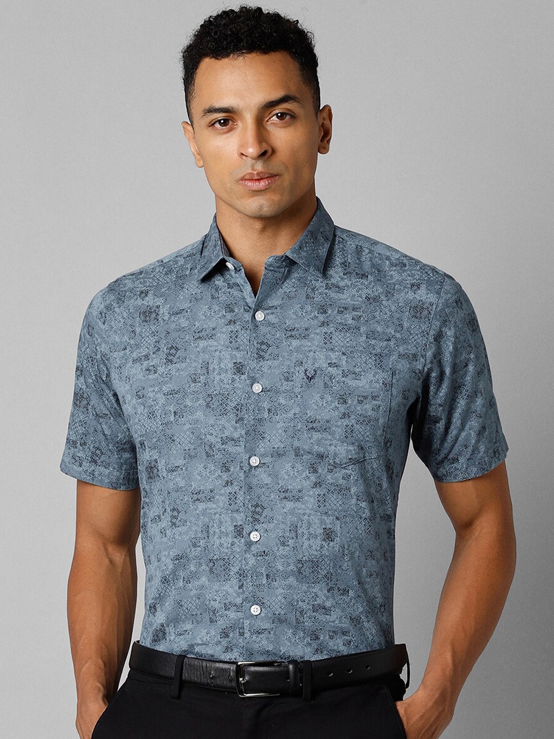 

Allen Solly Slim Fit Abstract Printed Pure Cotton Formal Shirt, Blue