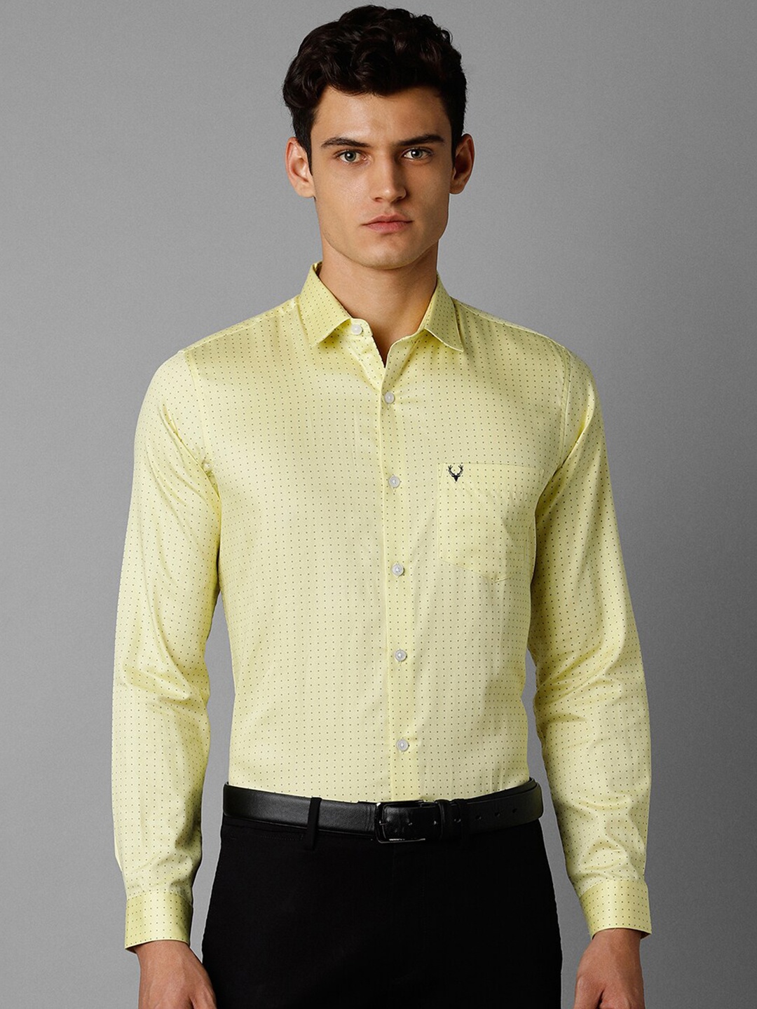 

Allen Solly Micro Ditsy Printed Slim Fit Cotton Formal Shirt, Yellow