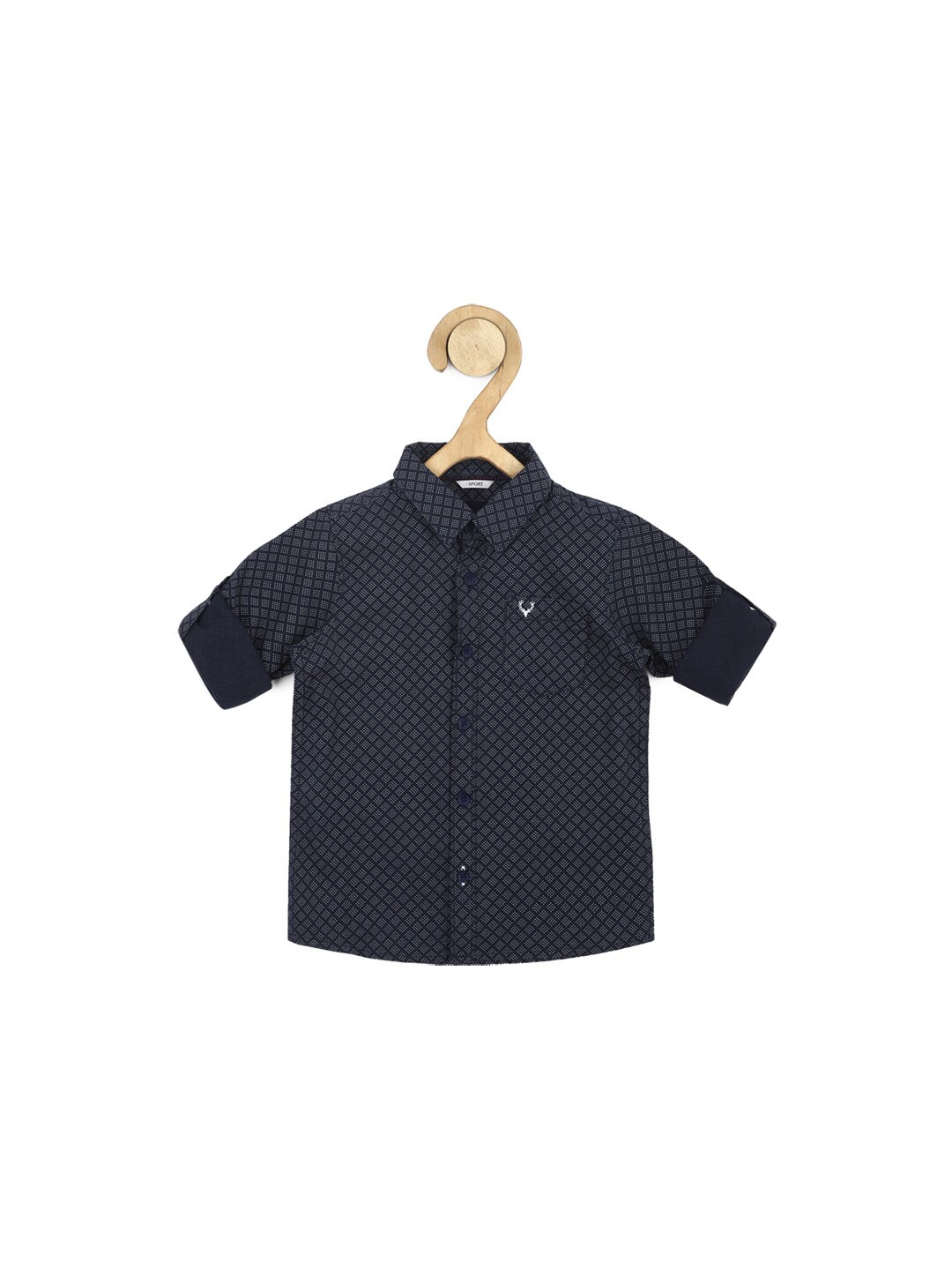 

Allen Solly Junior Boys Micro Ditsy Printed Pure Cotton Casual Shirt, Navy blue