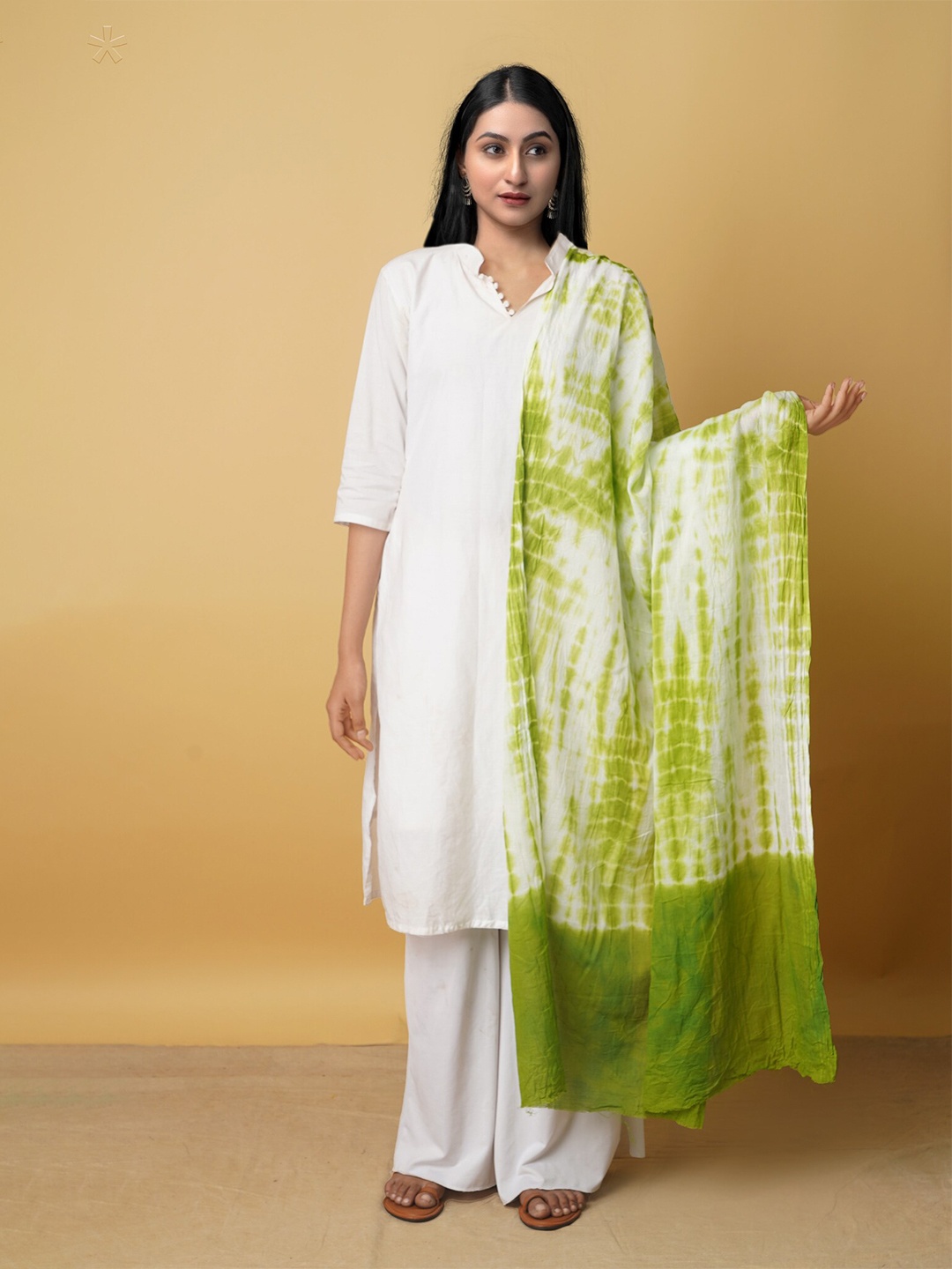 

Unnati Silks Tie & Dyed Pure Cotton Dupatta, White