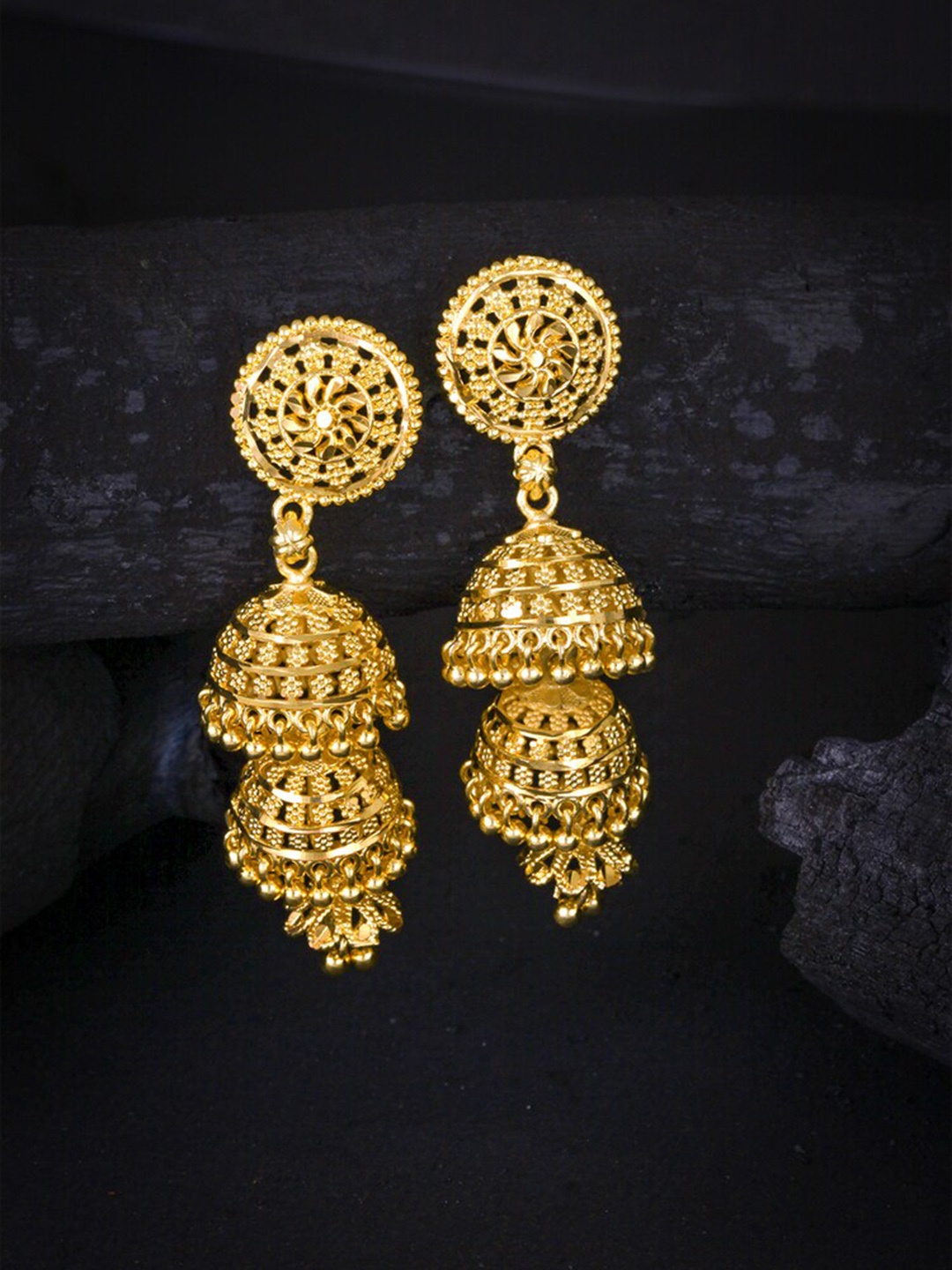 

MEENAZ Gold-Plated Dome Shaped Jhumkas