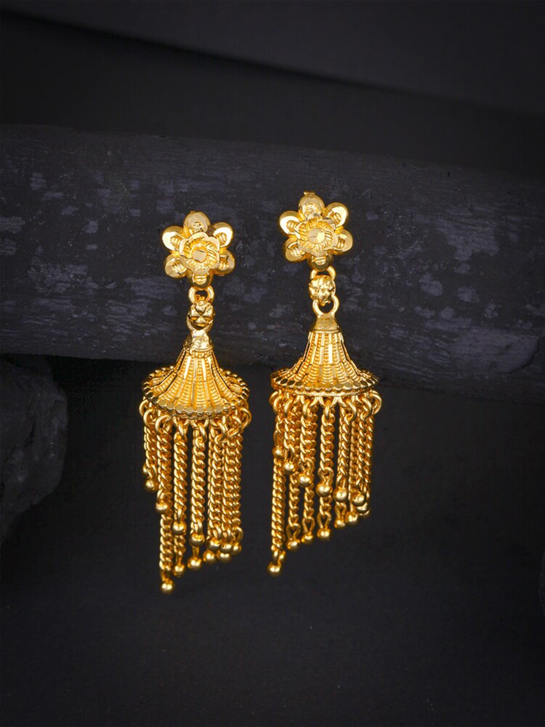 

MEENAZ Gold-Toned Peacock Shaped Drop Earrings