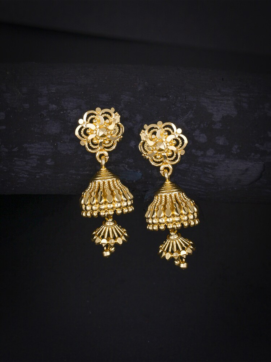 

MEENAZ Gold-Plated Peacock Shaped Jhumkas Earrings