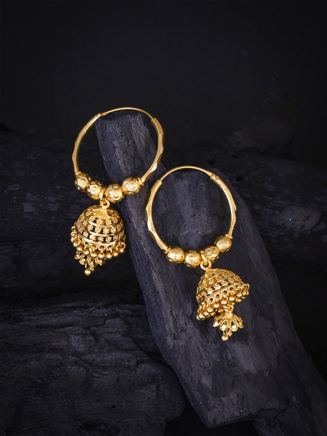 

MEENAZ Gold-Toned Peacock Shaped Jhumkas Earrings