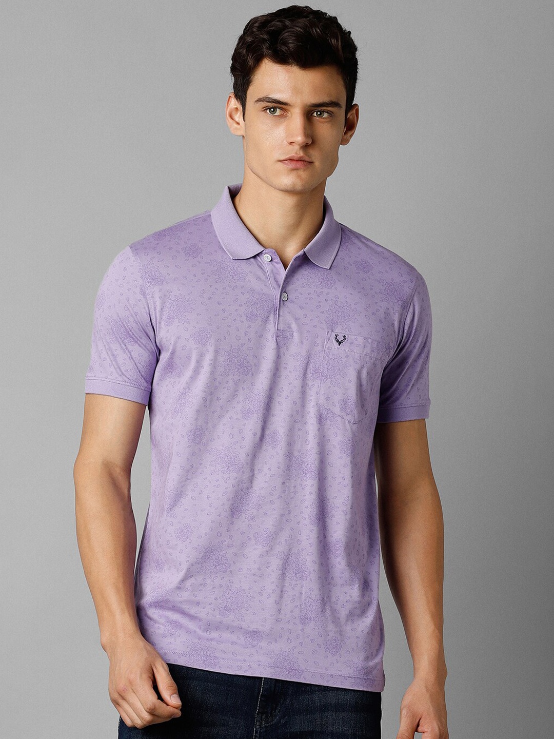 

Allen Solly Polo Collar Regular Fit Pure Cotton T-shirt, Purple