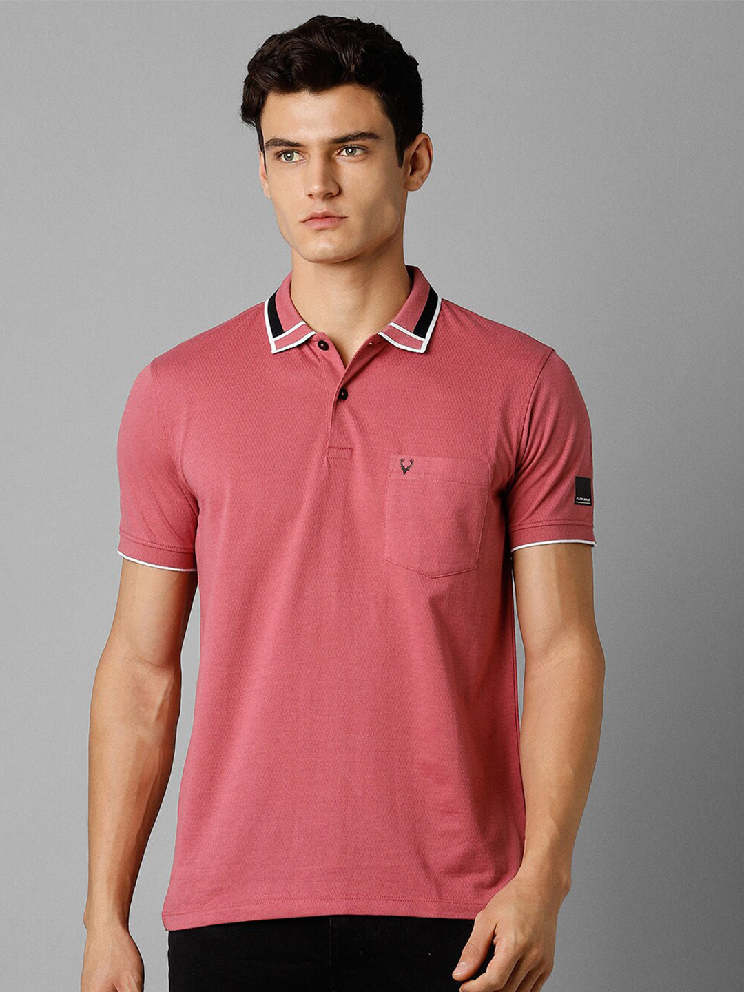 

Allen Solly Polo Collar Regular Fit Pure Cotton T-shirt, Pink