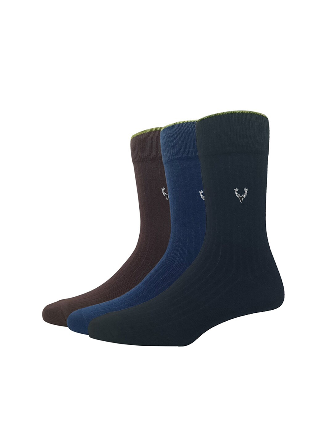 

Allen Solly Men Pack Of 3 Patterned Calf Length Socks, Black