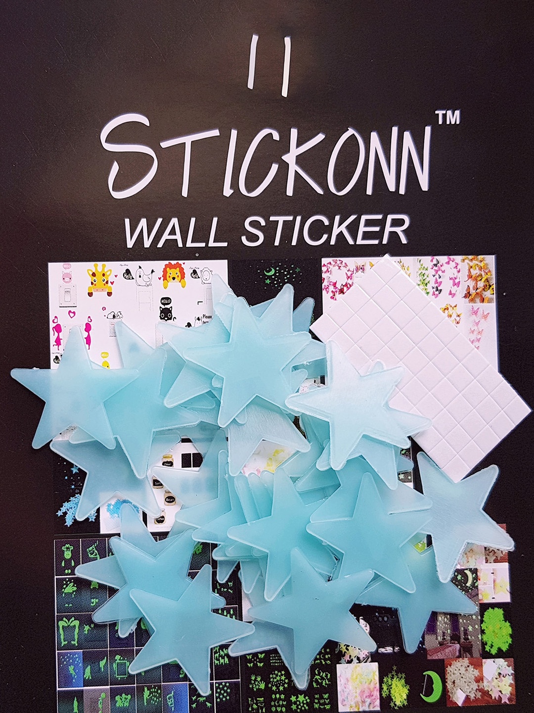 

JENNA Blue 30 Pieces Fluorescent Glow in The Dark Star Wall Stickers
