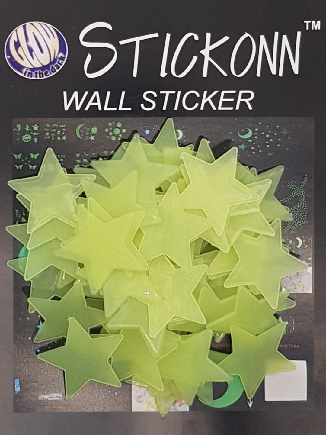 

JENNA Green 60 Pieces Fluorescent Glow In The Dark Stars Wall Stickers