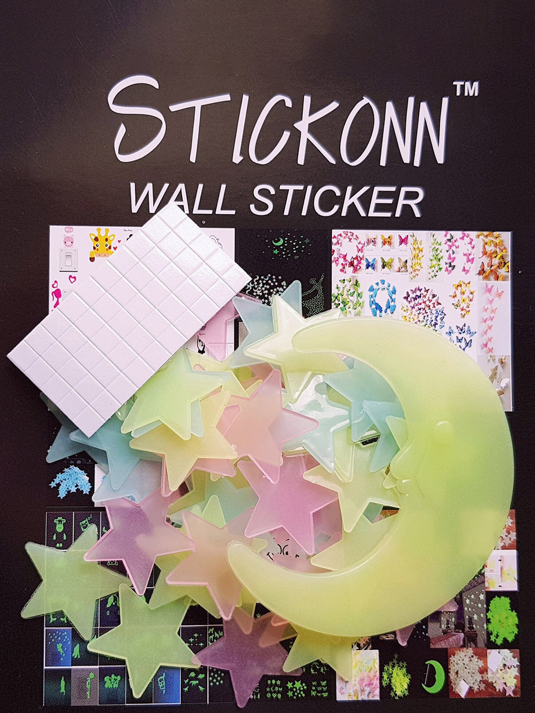 

JENNA Green 51 Pieces Fluorescent Glow in The Dark Star Wall Sticker