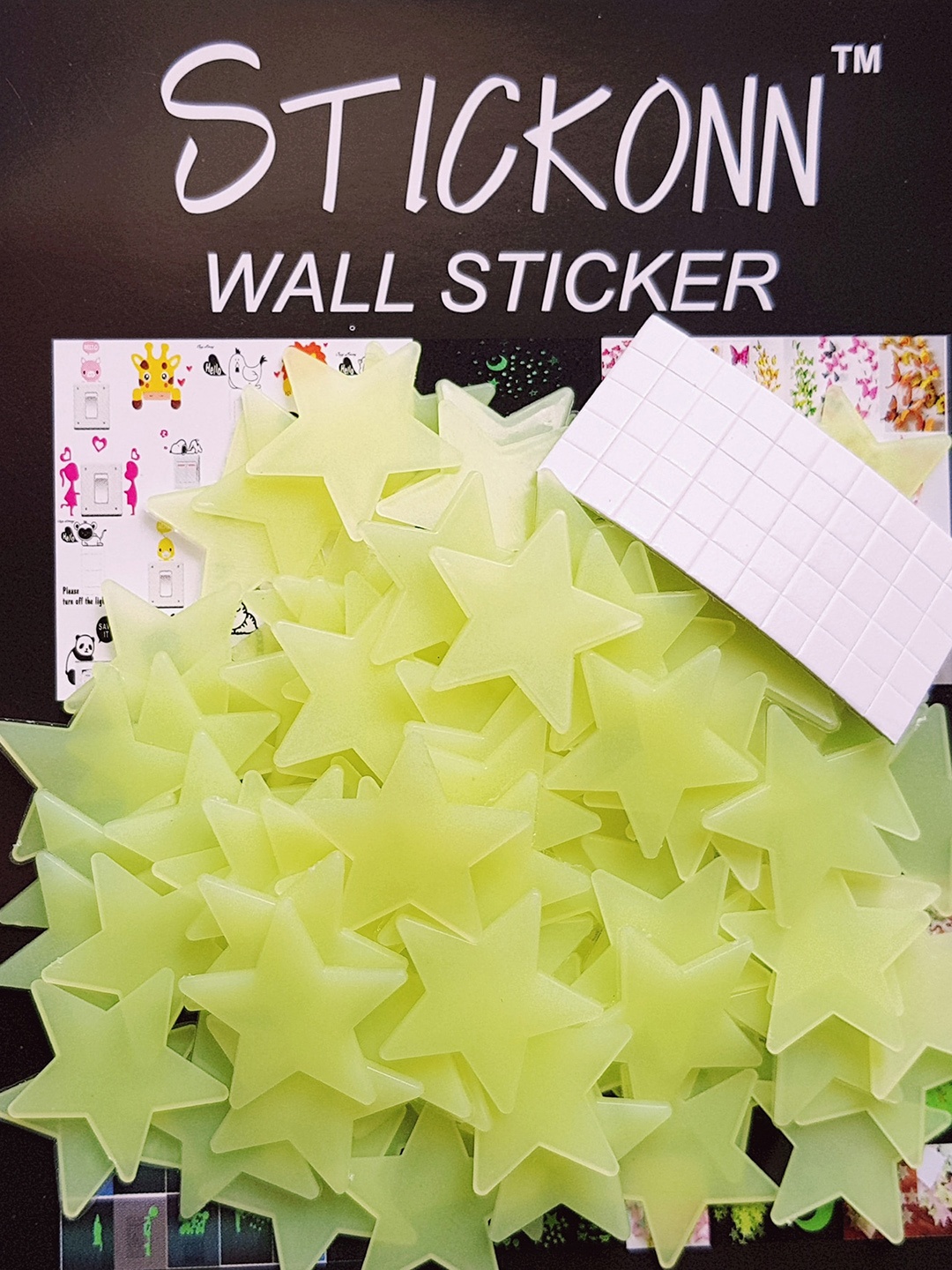 

JENNA Green 100 Pieces Fluorescent Glow in The Dark Star Wall Stickers