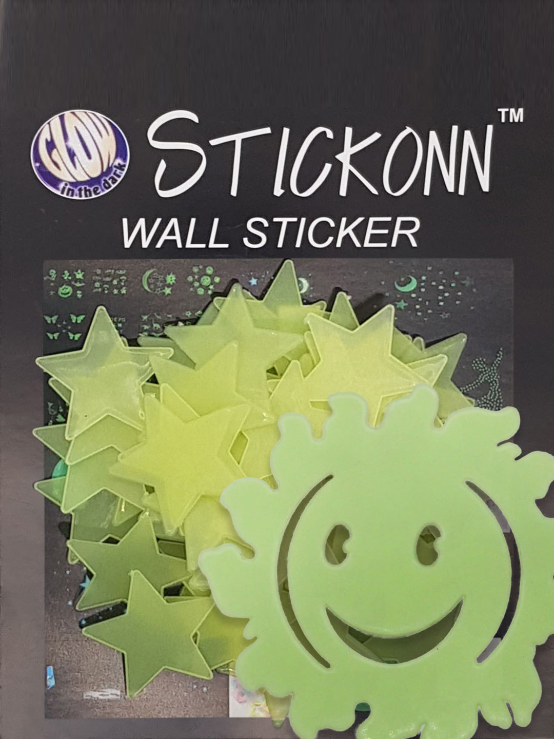 

JENNA 50 Pieces Fluorescent Glow in The Dark Star Wall Stickers, Fluorescent green