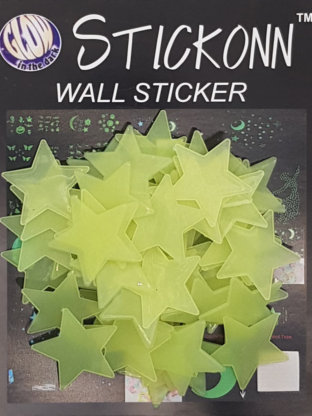 

JENNA 50 Pieces Fluorescent Glow in The Dark Star Wall Stickers, Fluorescent green