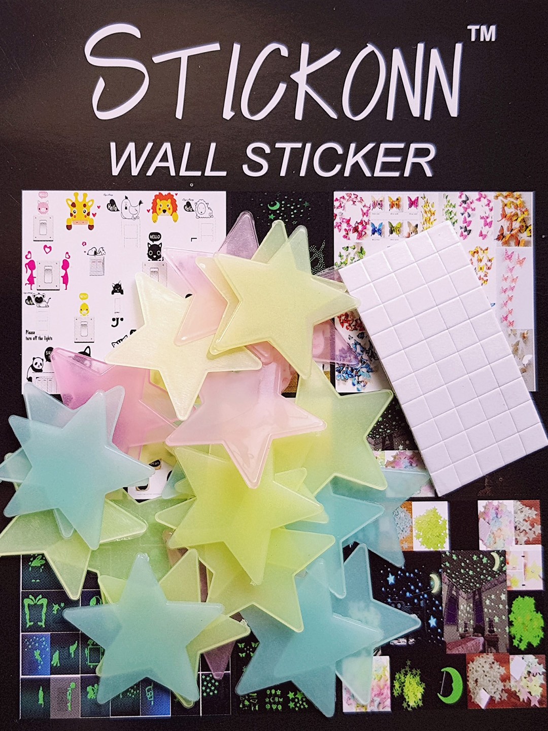 

JENNA Green 30 Pieces Glow in The Dark Star Wall Stickers