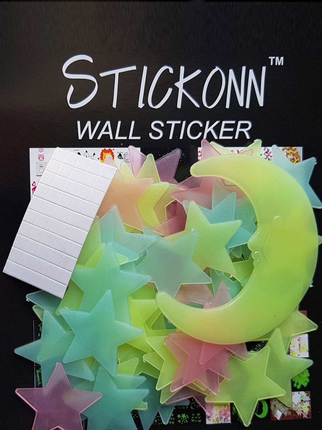 

JENNA Green 51 Pieces Glow In Dark Fluorescent Wall Stickers
