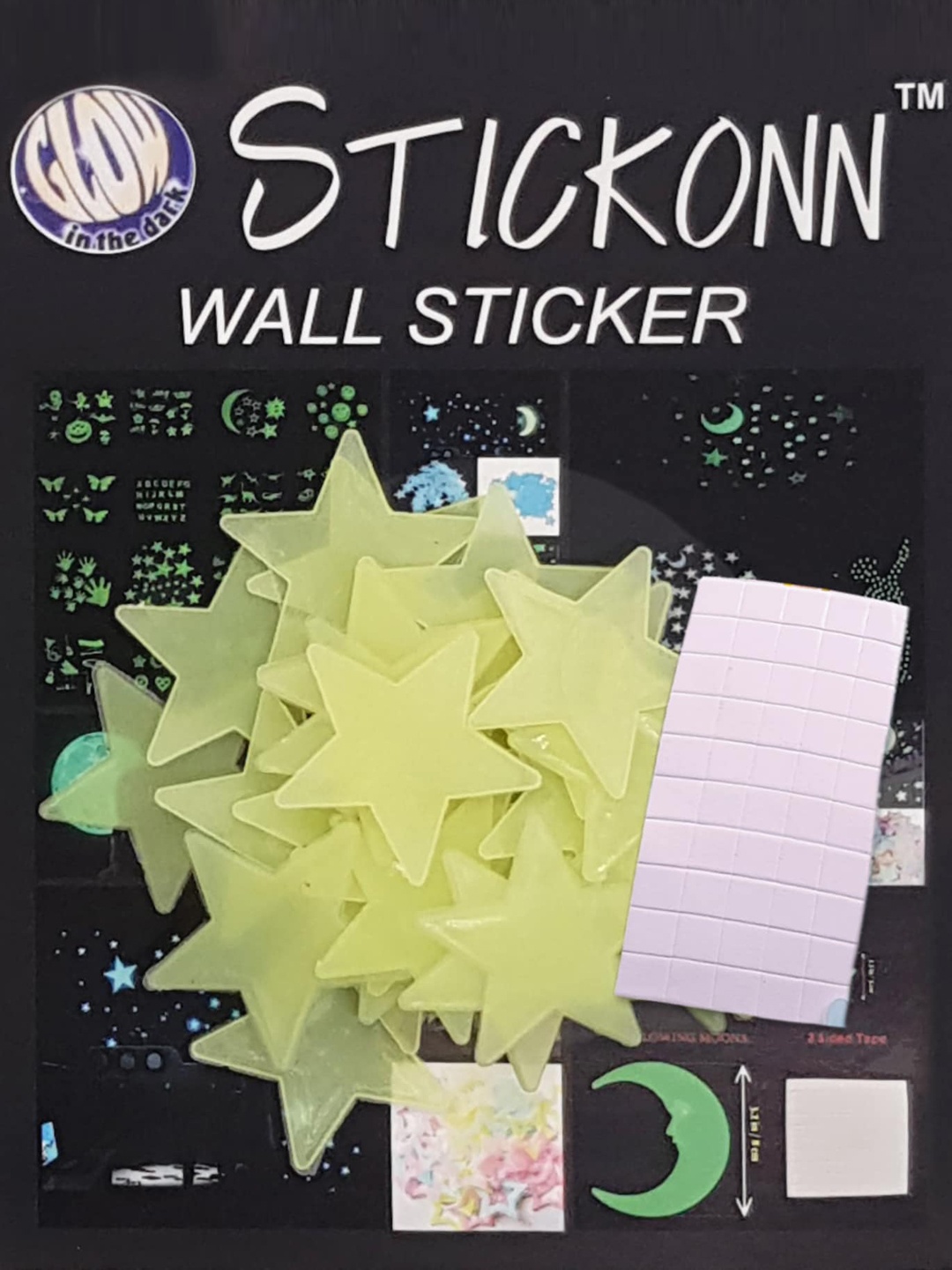 

JENNA 30 Pieces Fluorescent Glow in The Dark Star Wall Stickers, Fluorescent green