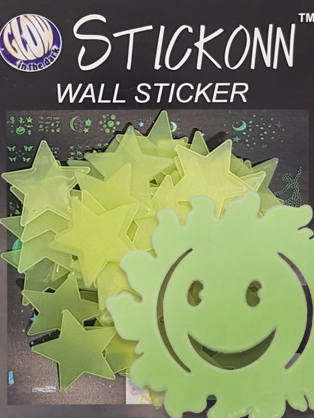 

JENNA 61 Pieces Fluorescent Green Glow in The Dark Star Wall Stickers
