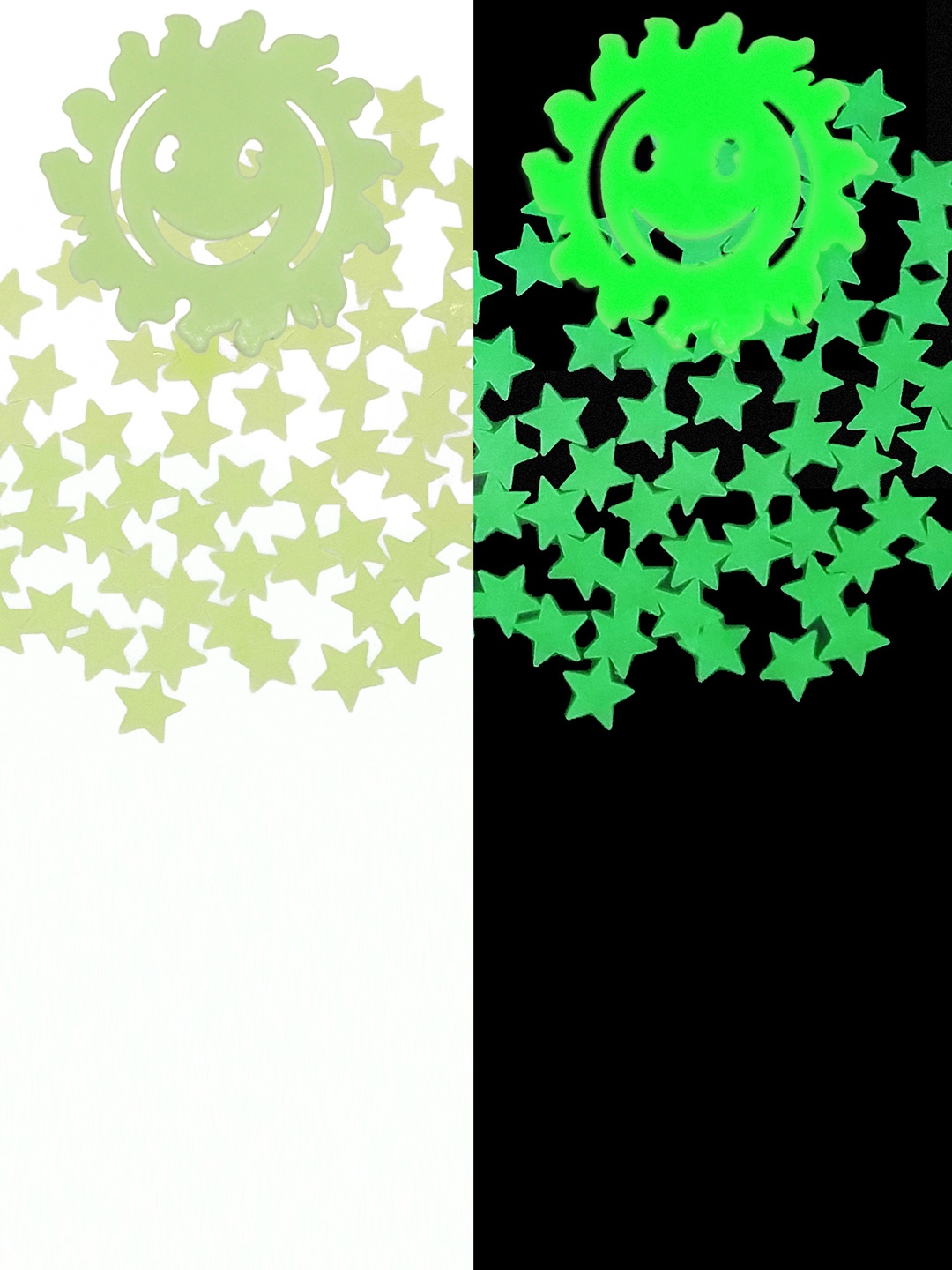 

JENNA Green 51 Pieces Fluorescent Glow in The Dark Star Wall Stickers