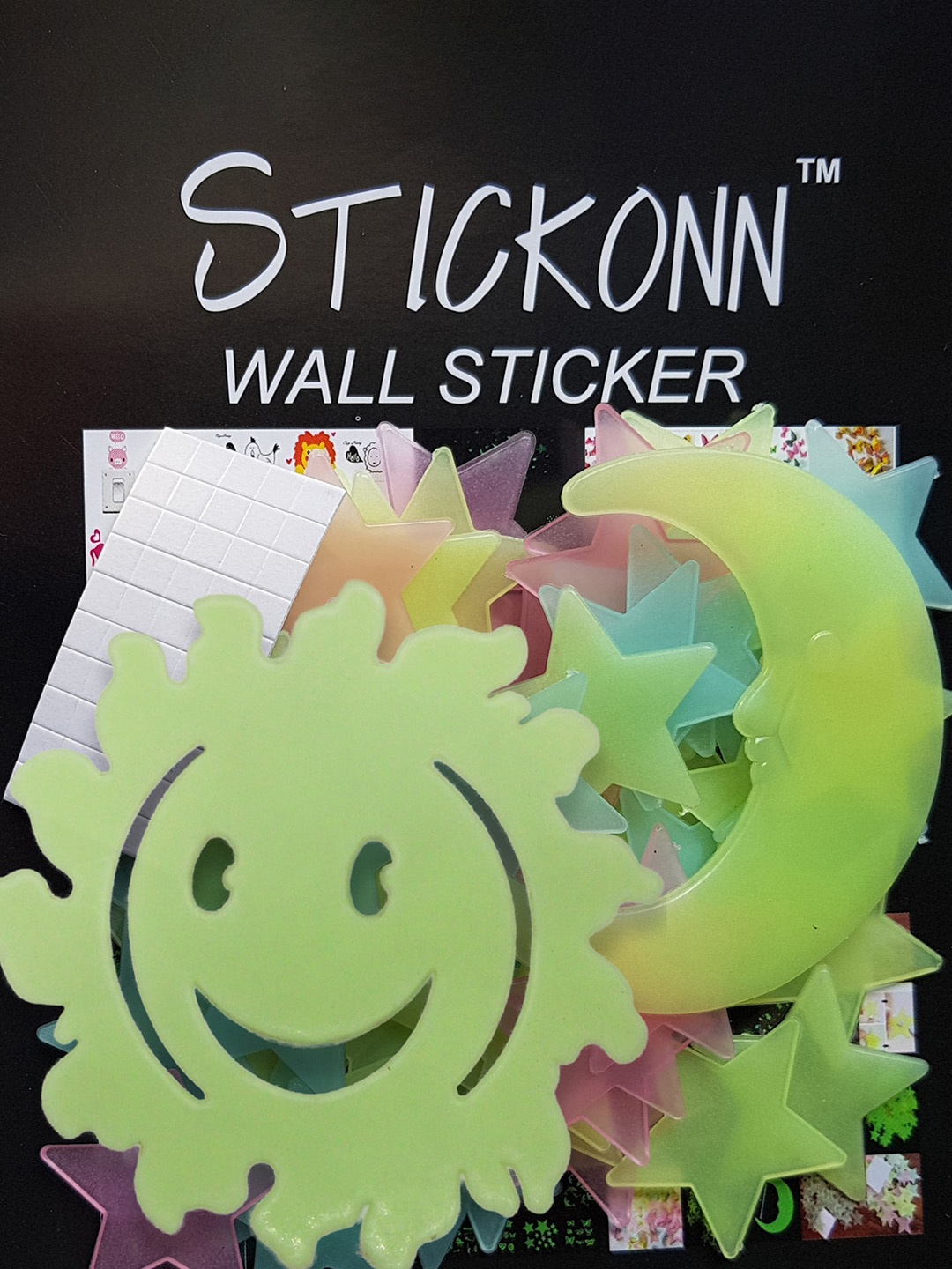 

JENNA Green 52 Pieces Fluorescent Glow in The Dark Star Wall Sticker