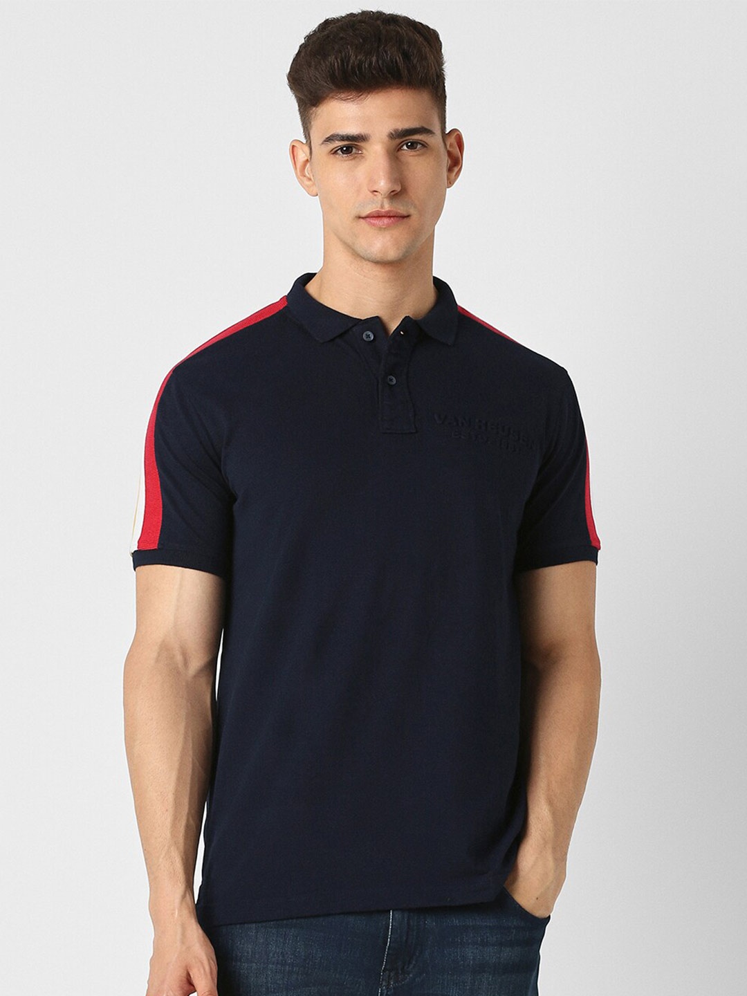 

Van Heusen Sport Polo Collar Pure Cotton Casual T-Shirt, Navy blue