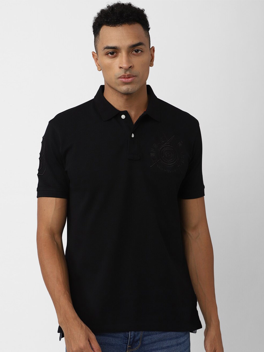 

Van Heusen Sport Polo Collar Pure Cotton Casual T-Shirt, Black