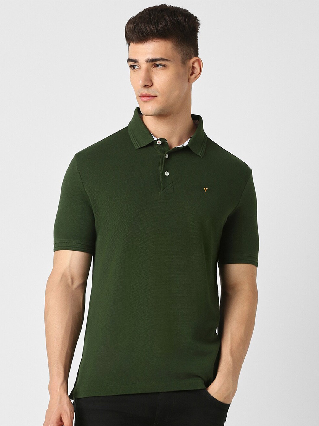 

Van Heusen Sport Polo Collar Pure Cotton Casual T-Shirt, Olive