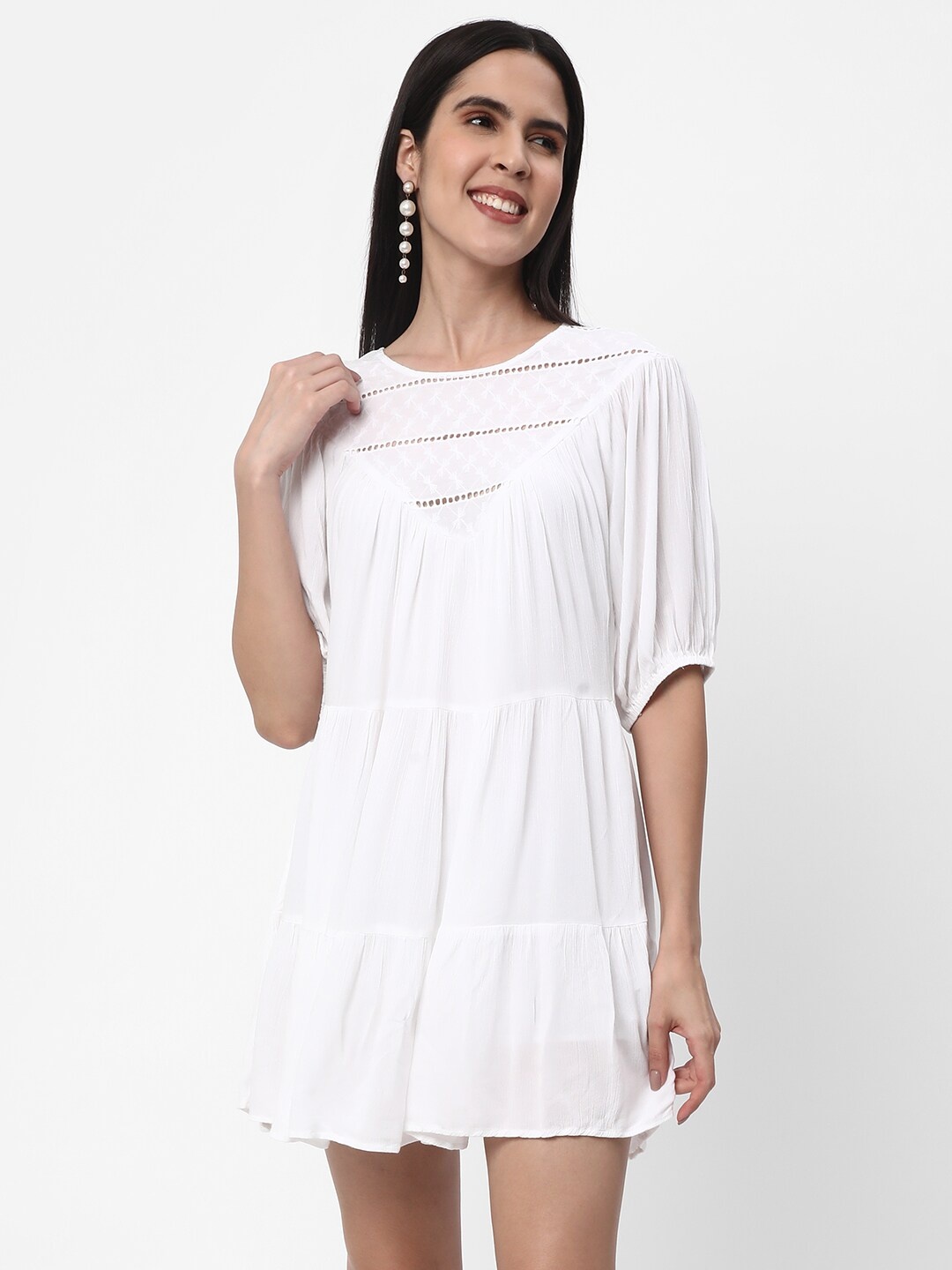 

R&B A-Line Mini Dress, White