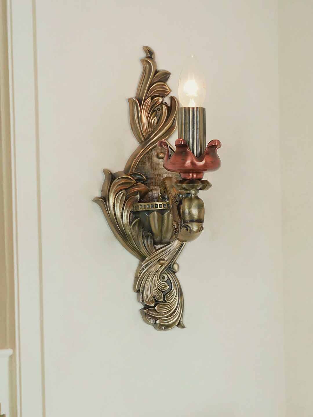 

Fos Lighting Gold Toned Textured 2407 Candle Wall Lamp