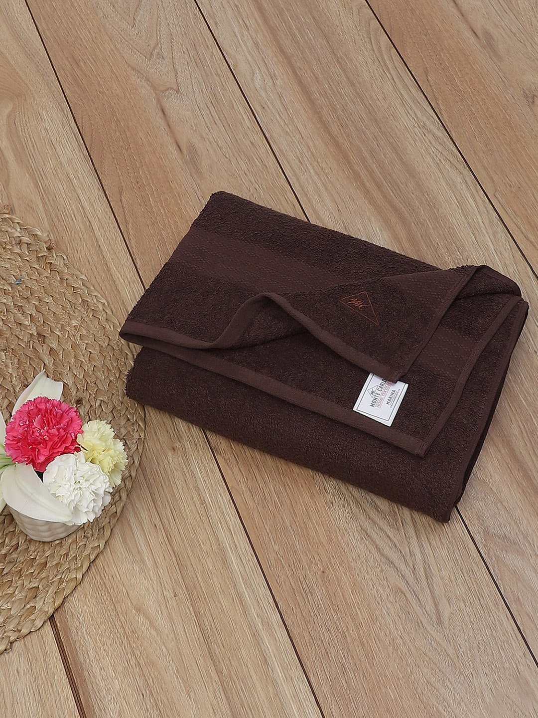 

Monte Carlo Marina Brown Self-Design 400 GSM Cotton Bath Towel