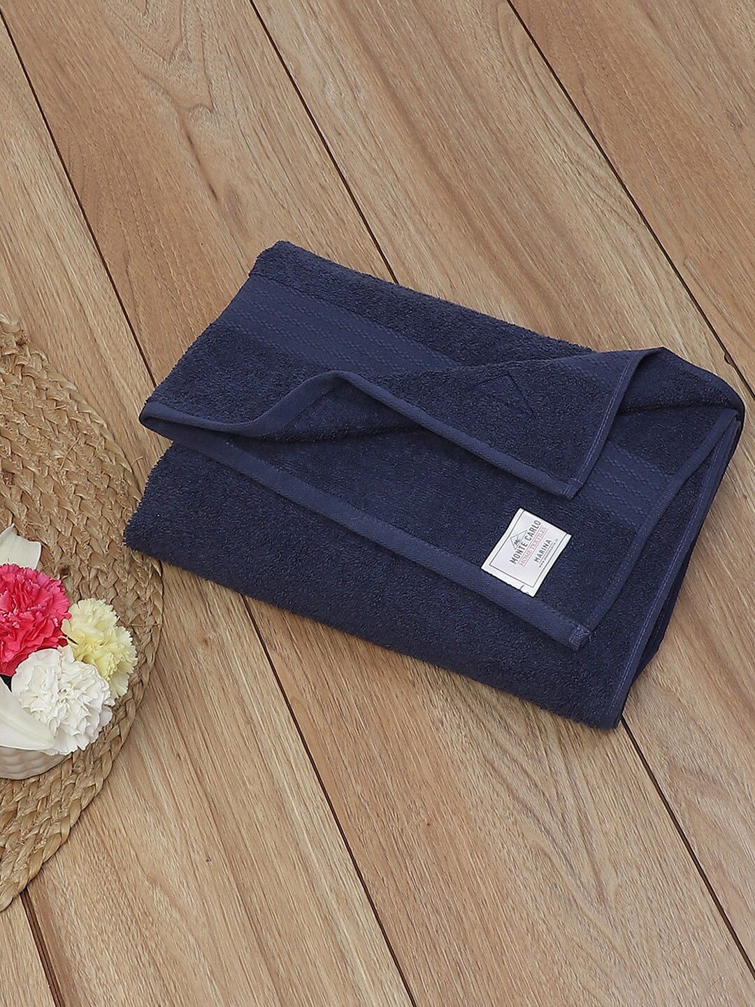 

Monte Carlo Navy Blue Self-Design 400 GSM Cotton Bath Towel