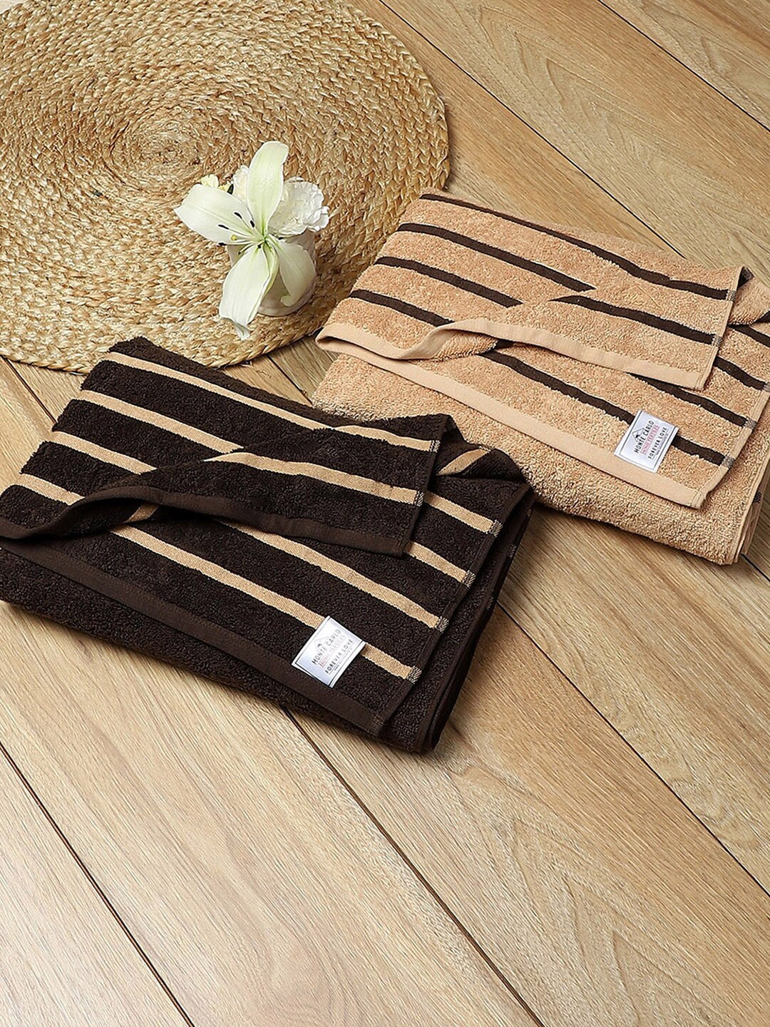 

Monte Carlo Brown & Beige 2 Pieces Cotton Bath Towels