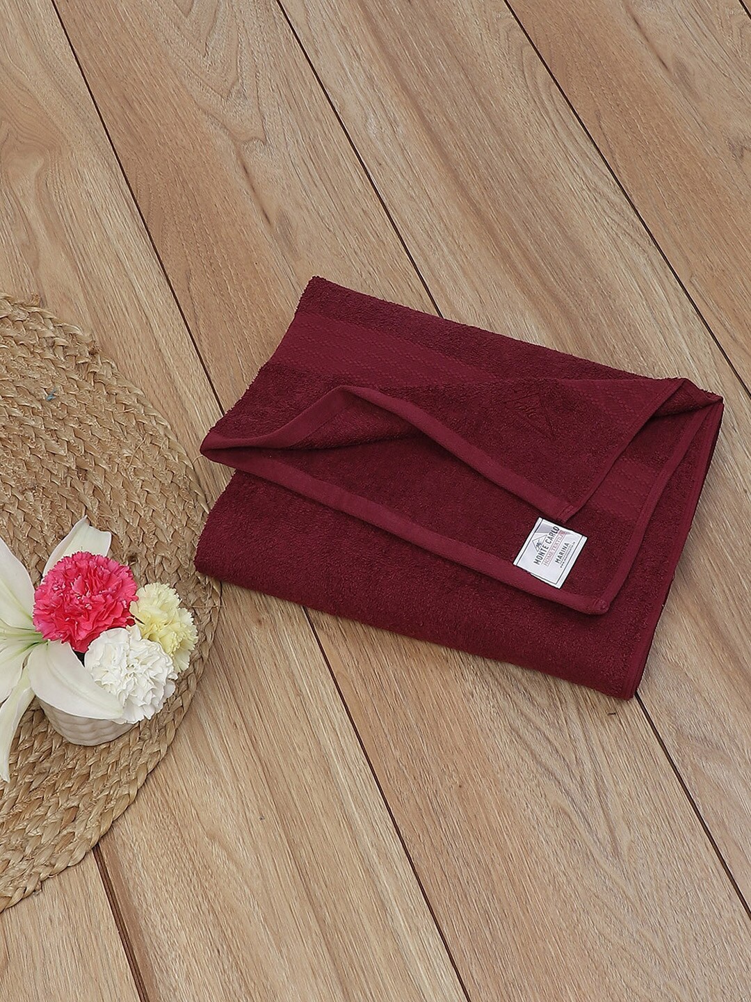 

Monte Carlo Marina Shadow Maroon Self Design Cotton 400 GSM Bath Towel