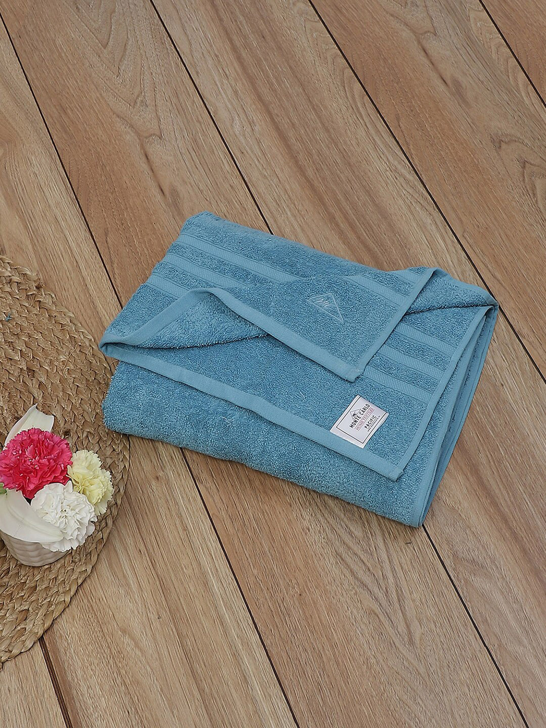 

Monte Carlo Pacific Dusty Rose Blue Self Design Cotton 400 GSM Bath Towel