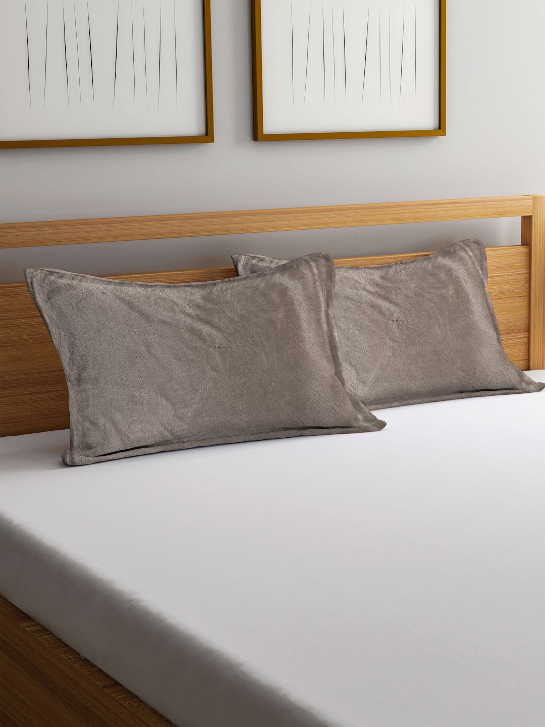 

KLOTTHE Brown 2 Pieces Woollen Pillow Covers