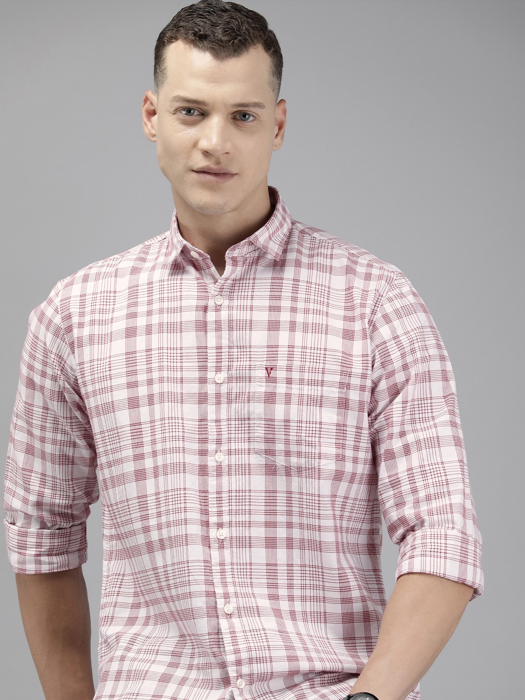

Van Heusen Sport Slim Fit Checked Casual Pure Cotton Shirt, White