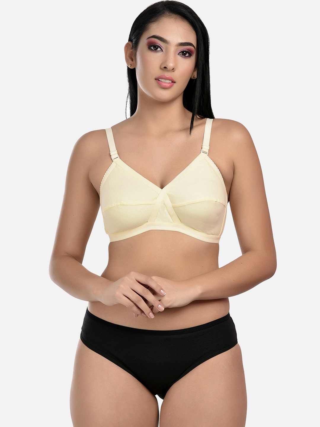 

StyFun Non-Padded Cotton Lingerie Set LS_Cross_Set_Beige_B