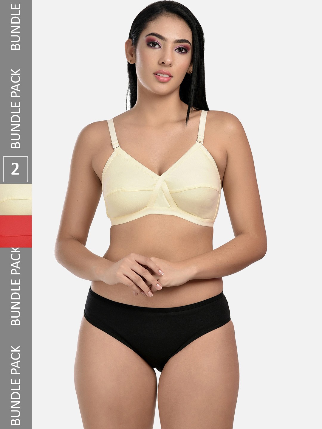 

StyFun Pack Of 2 Solid Lingerie Set, Beige