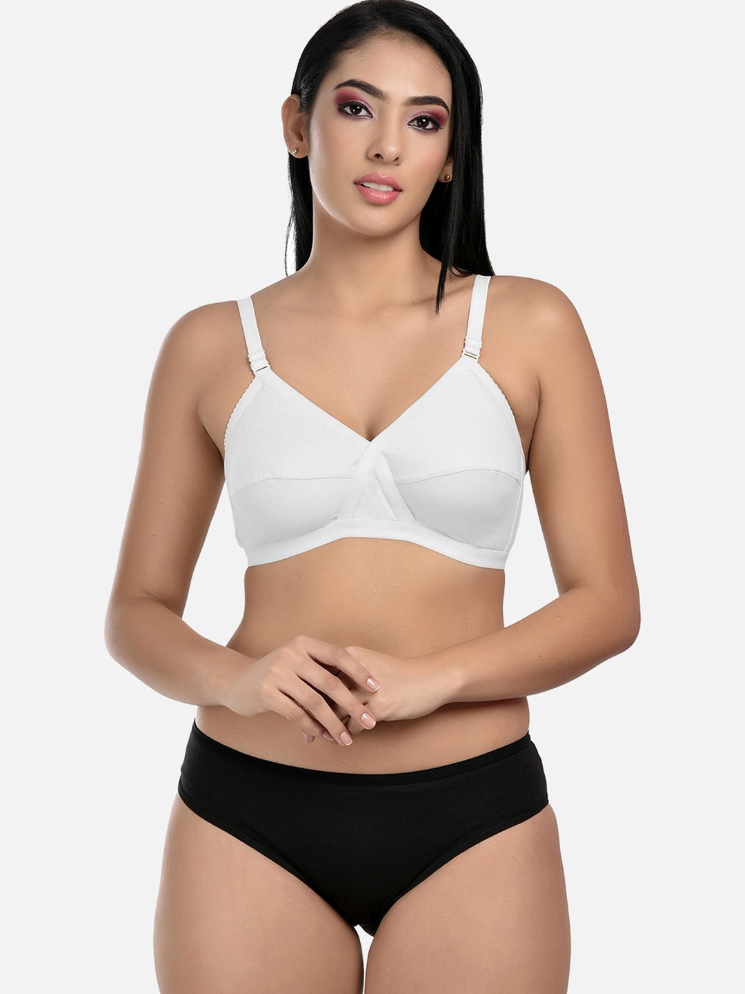 

StyFun Non-Padded Lingerie Set LS_Cross_Set_White_B