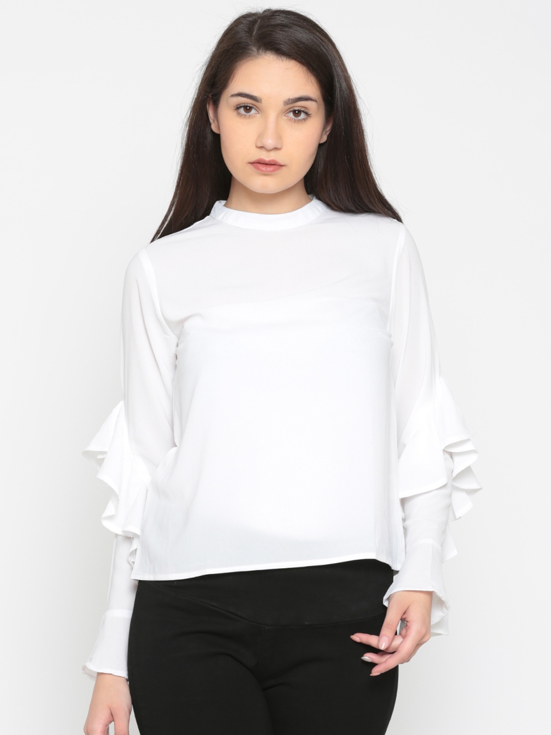 

Pepe Jeans Women White Solid A-Line Top