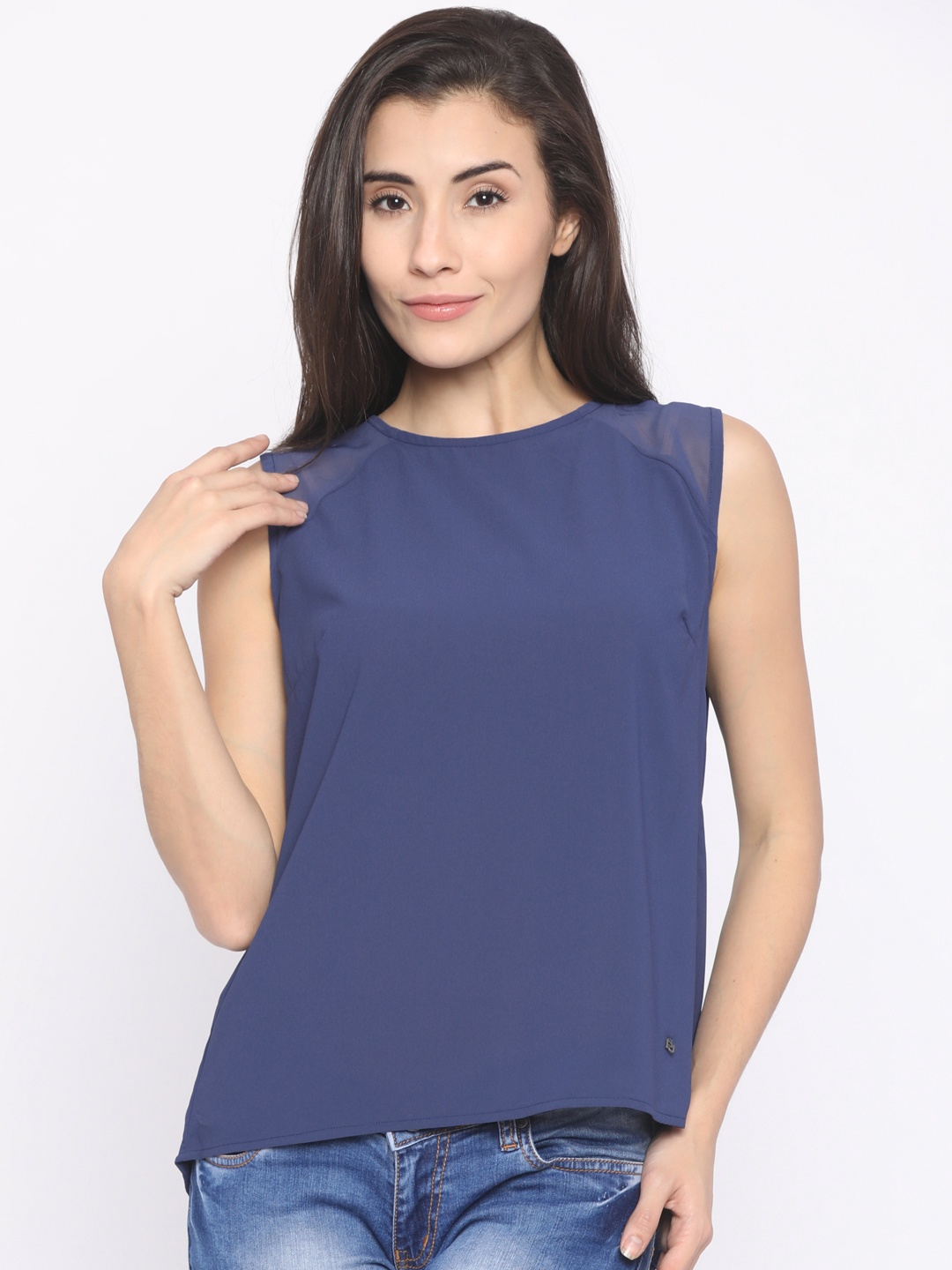 

Pepe Jeans Women Navy Blue Solid Top