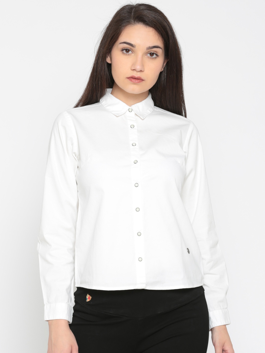 

Pepe Jeans Women White Regular Fit Solid Casual Shirt
