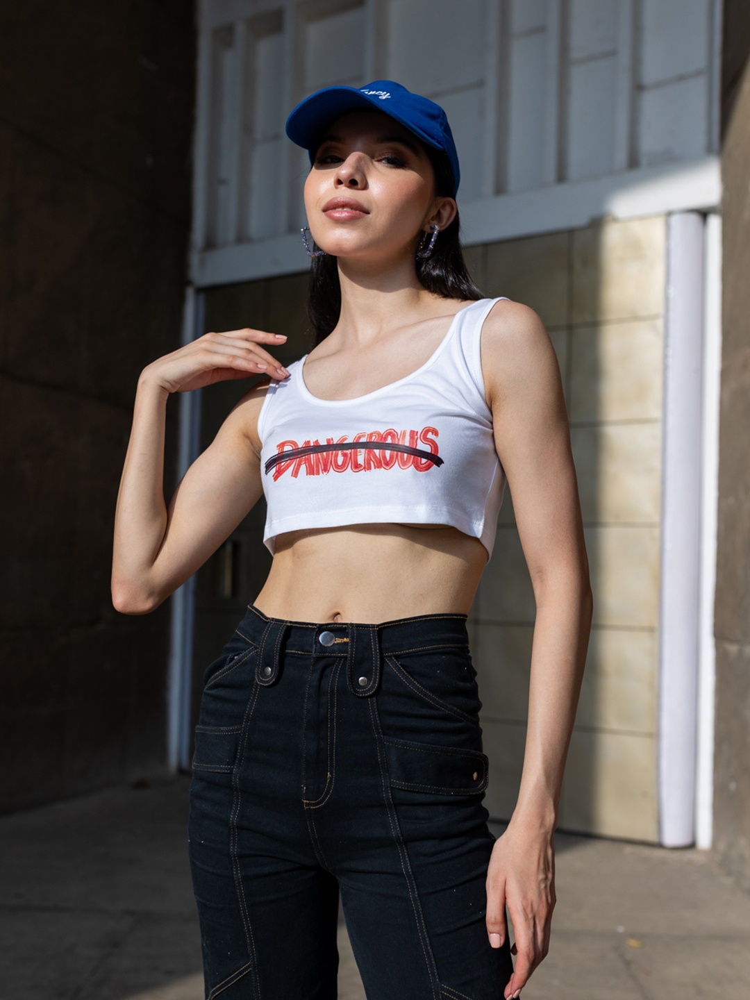 

Stylecast X Hersheinbox Printed Cotton Crop Top, White