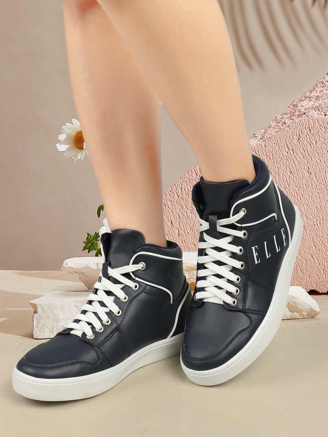 

ELLE Women Lightweight Mid-Top Sneakers, Navy blue