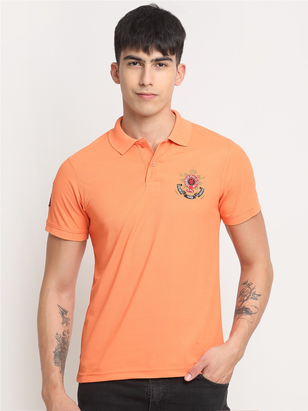 

FRENCH FLEXIOUS Polo Collar Short Sleeves T-shirt, Coral