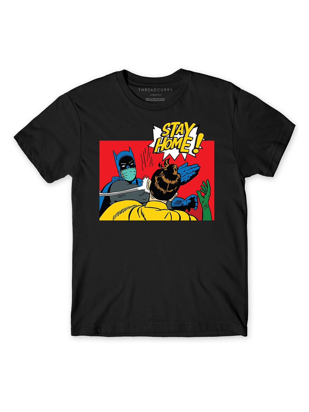 

THREADCURRY Boys Graphic Printed Cotton T-Shirt, Black
