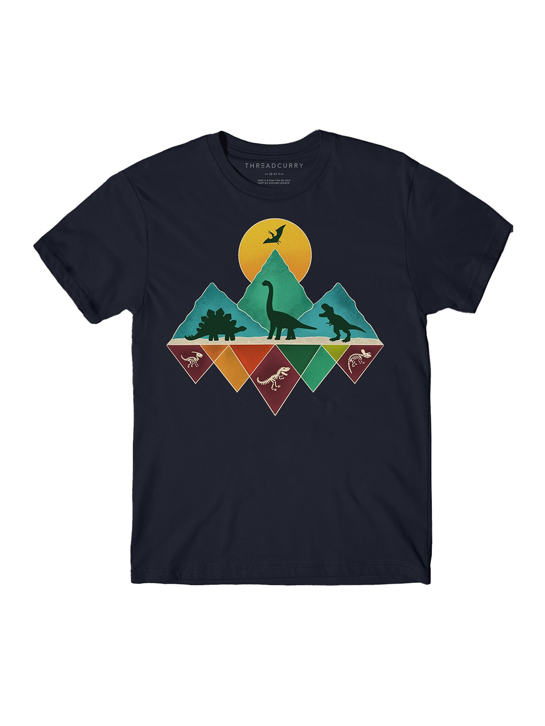 

THREADCURRY Boys Graphic Printed Cotton T-shirt, Navy blue