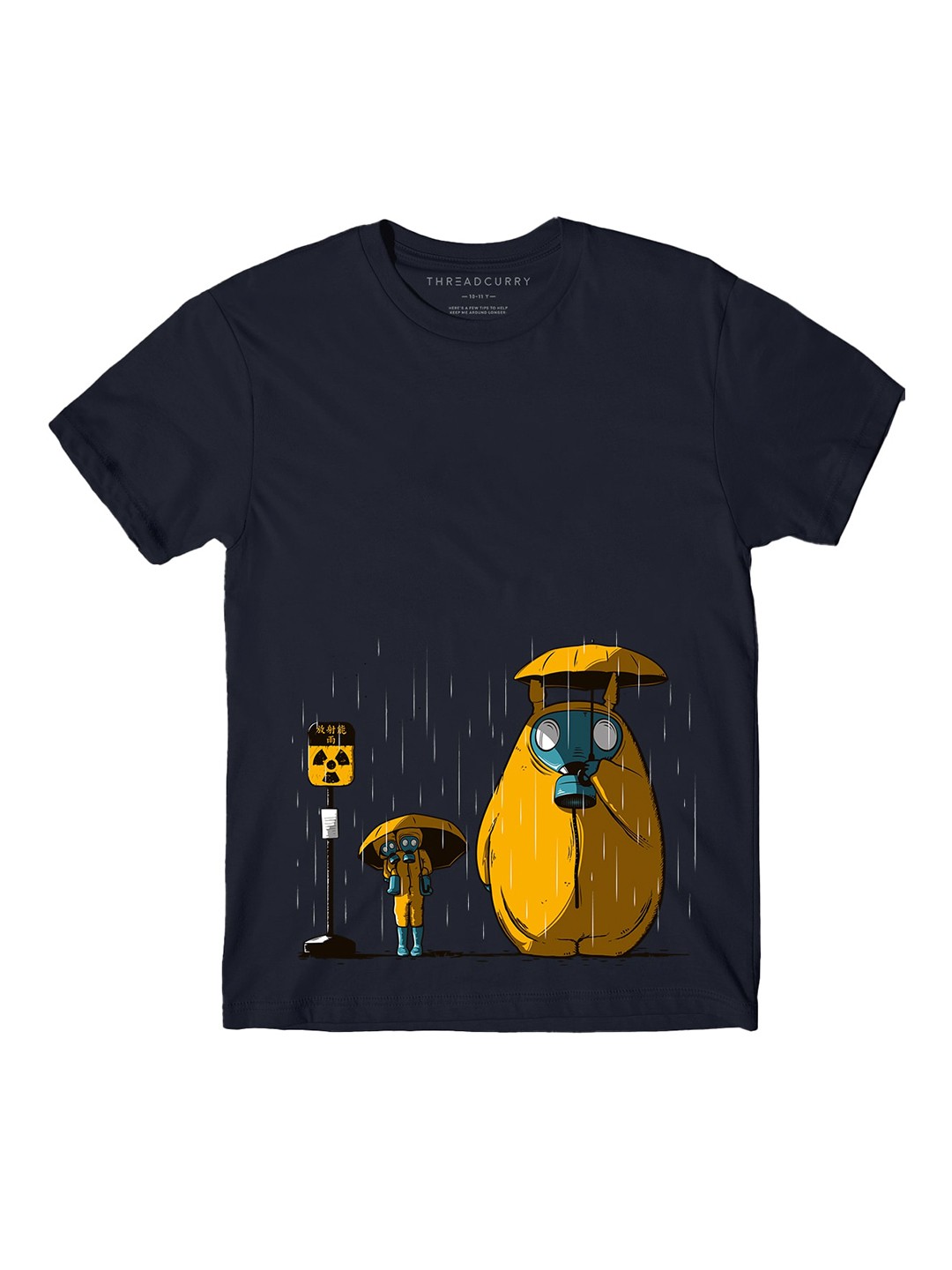 

THREADCURRY Boys Printed Round Neck Cotton T-shirt, Navy blue